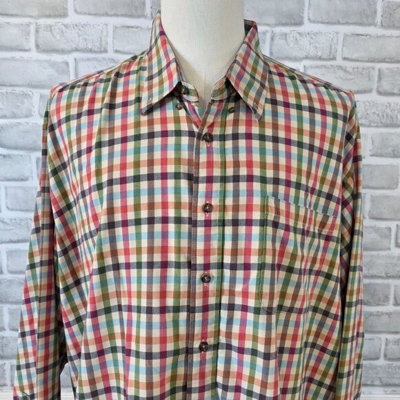 Westport Black Big and Tall Wool Blend Plaid Button Up Shirt Mens 3X Gorpcore - Picture 2 of 5